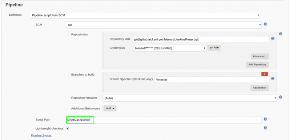 Pipeline script path