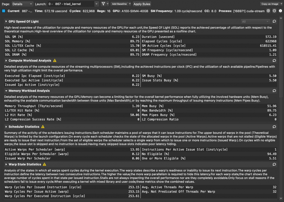 Nsight Compute example