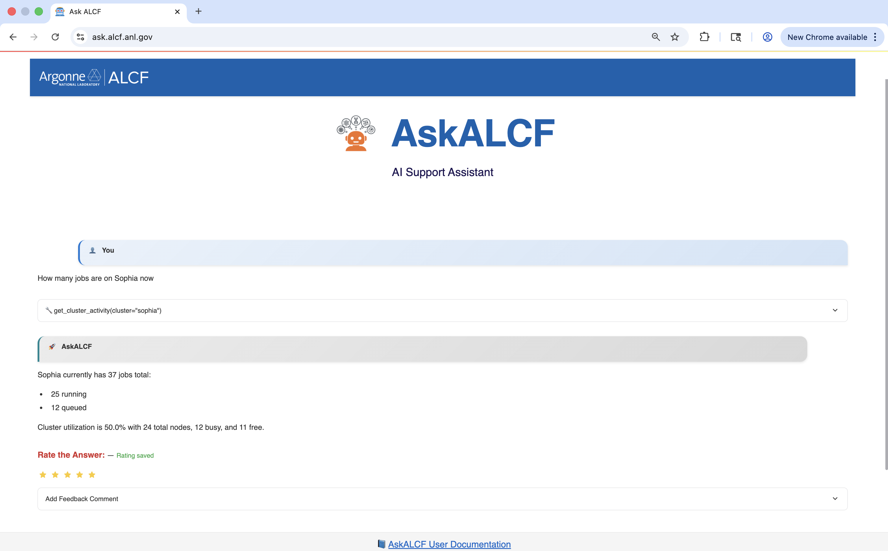 Example: Job status query